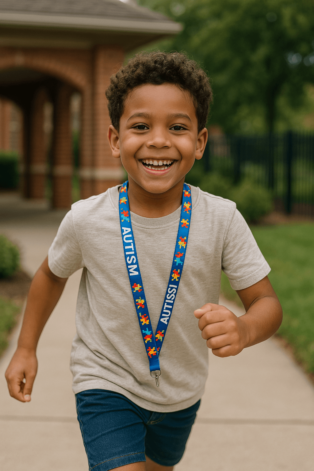 Criança autista sorrindo